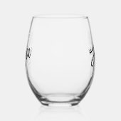 Moeder van de bruid Monogram Handtekening Script Wijnglas Zonder Voet (Links)