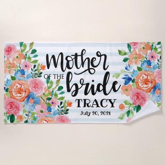 Moeder van de Bruid Persoonlijke Trouw  Strandlaken (Voorkant)