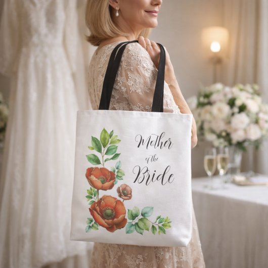 Moeder van de Bruid Poppy Bloemengeschenk Tote Bag