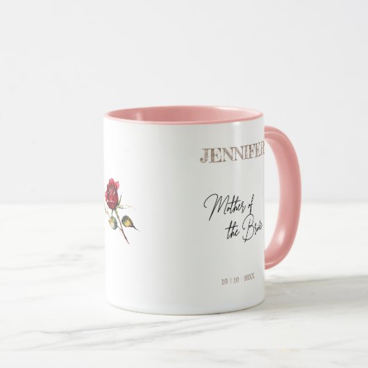 Moeder van de bruid Red Rose Bud Mok (Voorkant rechts)