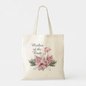Moeder van de bruid Roze bloem Flamingo Tote Tas (Achterkant)