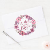 Moeder van de bruid Roze Bloemen Bruiloft Sticker (Envelop)
