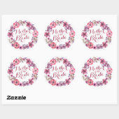 Moeder van de bruid Roze Bloemen Bruiloft Sticker (Vel)