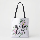 Moeder van de Bruid Roze Bloemschildering Bruiloft Tote Bag (Voorkant)