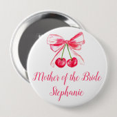 Moeder van de bruid Roze Bow Coquette bruiloft Ronde Button 4,0 Cm (Voorkant /achterkant)