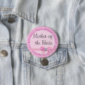 Moeder van de bruid Roze en zwarte Stippen Button (In situ)