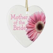 Moeder van de bruid Roze Gerbera Daisy Keramisch Ornament (Rechts)