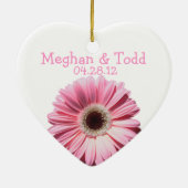 Moeder van de bruid Roze Gerbera Daisy Keramisch Ornament (Achterkant)