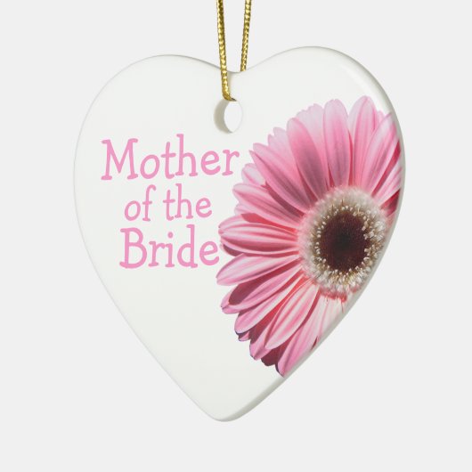 Moeder van de bruid Roze Gerbera Daisy Keramisch Ornament (Links)