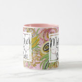 Moeder van de bruid Roze Goud Glitter Bloemen Mok (Midden)