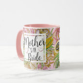 Moeder van de Bruid Roze Gouden Glitters Bloemen M Mok (Voorkant links)