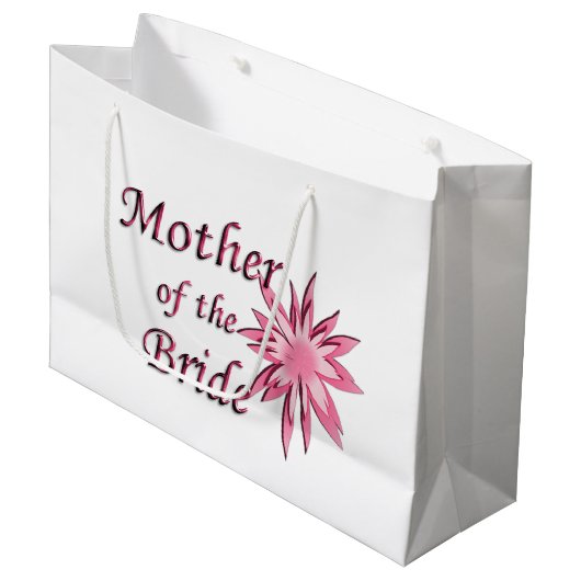 Moeder van de bruid Roze Large Cadeautasje (Voorkant Gekanteld)