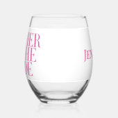 Moeder van de Bruid Roze Modern Elegante Maatwerk Wijnglas Zonder Voet (Links)