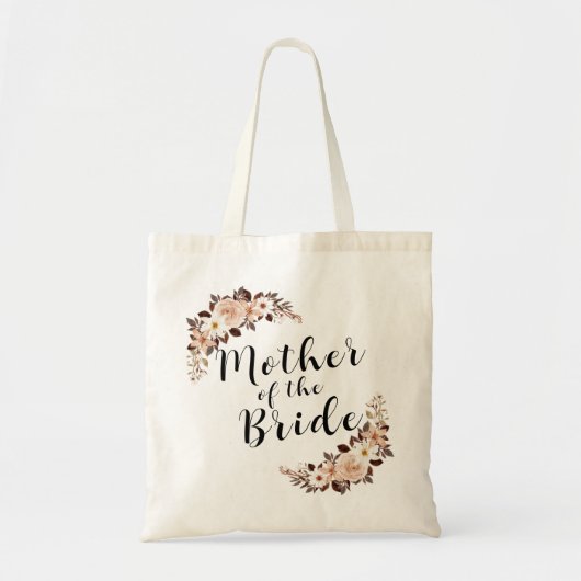 Moeder van de bruid rustieke boho bloemen tote bag (Voorkant)