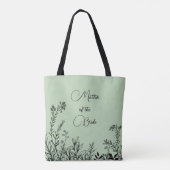Moeder van de bruid Sage Wildflower Doodle Tote Bag (Achterkant)