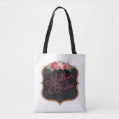 Moeder van de bruid Script Pink Floral Wedding Tote Bag (Voorkant)