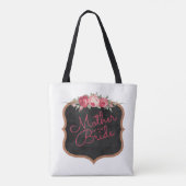 Moeder van de bruid Script Pink Floral Wedding Tote Bag (Achterkant)