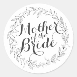 Moeder van de bruid Simple Floral Wedding Sticker
