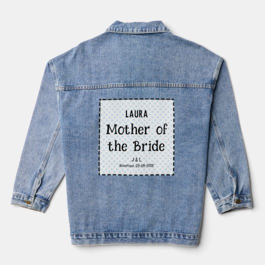 Moeder van de Bruid Stijlvolle Trouwdag Persoonlij Denim Jacket (Achterkant)