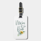 Moeder van de bruid Sunflower Rustic Bagagelabel (Voorkant verticaal)
