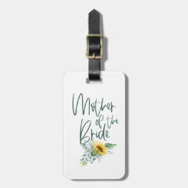 Moeder van de bruid Sunflower Rustic Bagagelabel