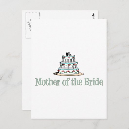 Moeder van de bruid (taart) briefkaart (Voorkant / Achterkant)