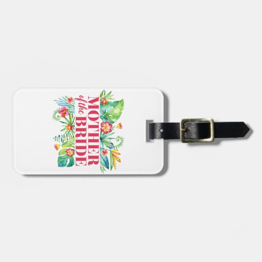 Moeder van de bruid Tropical Destination Wedding Bagagelabel (Voorkant horizontaal)