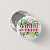 Moeder van de bruid Tropical Destination Wedding Ronde Button 3,2 Cm (Voorkant /achterkant)