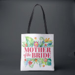 Moeder van de bruid Tropical Destination Wedding Tote Bag<br><div class="desc">Het ontwerp is voorzien van een waterverf bloemenmotief met tropische bladeren en bloemen.</div>