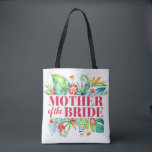 Moeder van de bruid Tropical Destination Wedding Tote Bag<br><div class="desc">Het ontwerp is voorzien van een waterverf bloemenmotief met tropische bladeren en bloemen.</div>