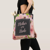 Moeder van de bruid Tropisch roze en perzik bloeme Tote Bag (Dichtbij)