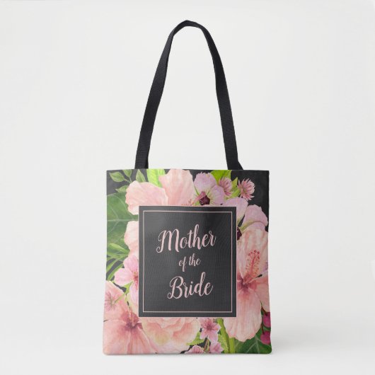Moeder van de bruid Tropisch roze & perzik bloem Tote Bag (Voorkant)