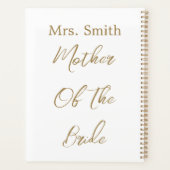 Moeder van de bruid trouwcadeau favor goud wit planner (Achterkant)