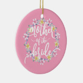 Moeder van de bruid Trouwcalligrafie | Kerstbal Keramisch Ornament (Rechts)