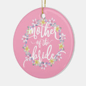 Moeder van de bruid Trouwcalligrafie | Kerstbal Keramisch Ornament (Links)