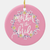 Moeder van de bruid Trouwcalligrafie | Kerstbal Keramisch Ornament (Achterkant)