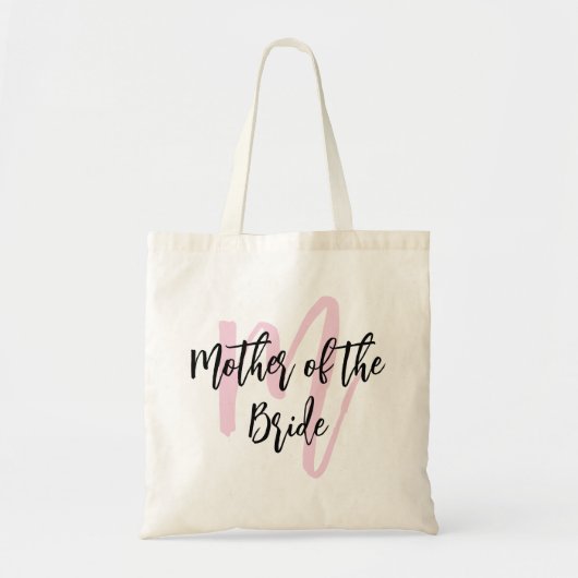 Moeder van de bruid Trouwdag Roze Monogram Tote Bag (Voorkant)