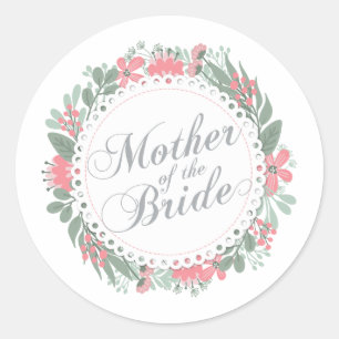 Moeder van de bruid Trouwen Stickerzegel Ronde Sticker
