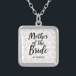 Moeder van de bruid trouwring patroon en naam zilver vergulden ketting<br><div class="desc">Moeder van de bruid trouwring patroon en naam Ketting.</div>