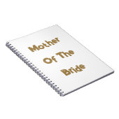 Moeder van de bruid trouwt goud wit cadeau favor notitieboek (Rechterzijde)