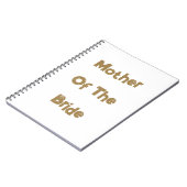 Moeder van de bruid trouwt goud wit cadeau favor notitieboek (Linkerzijde)