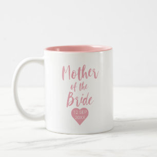 Moeder van de bruid Two Tone Pink Script Tweekleurige Koffiemok