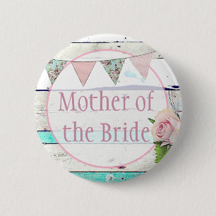 Moeder van de bruid Vintage rustieke trouwknop Ronde Button 5,7 Cm