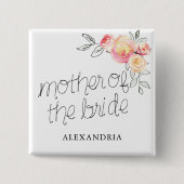 Moeder van de bruid Vrijgezellenfeest Vierkante Button 5,1 Cm (Voorkant)