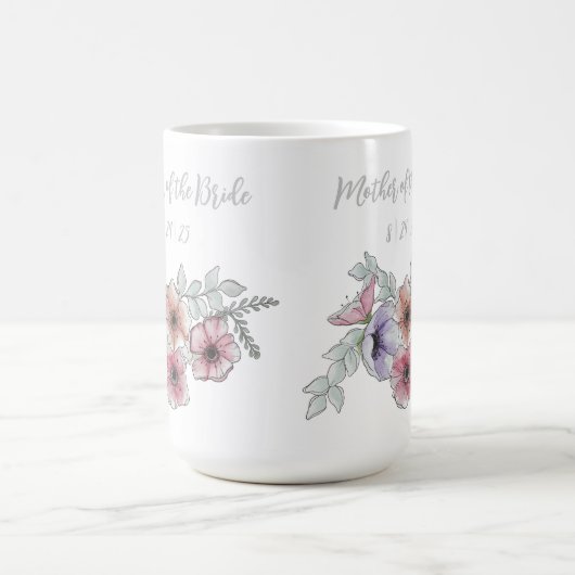 Moeder van de bruid waterverf botanische mok (Center)