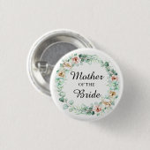 moeder van de bruid, waterverf eucalyptuskrans ronde button 3,2 cm (Voorkant /achterkant)