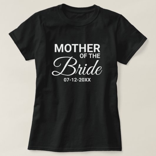 Moeder van de bruid Wedding Party Matching Family T-shirt (Design voorkant)