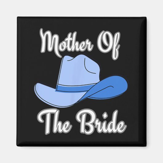 Moeder van de bruid Westerne bruiloft Blue Cowboy  Magneet (Voorkant)