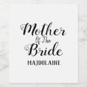 Moeder van de bruid wijn etiket (Enkel label)