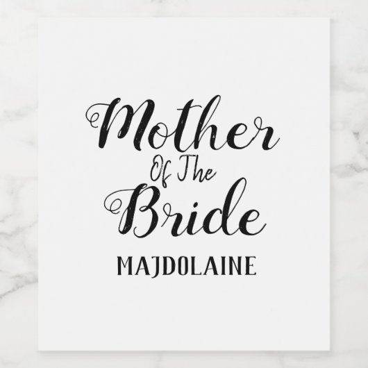 Moeder van de bruid wijn etiket (Enkel label)